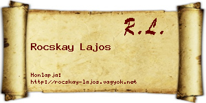 Rocskay Lajos névjegykártya